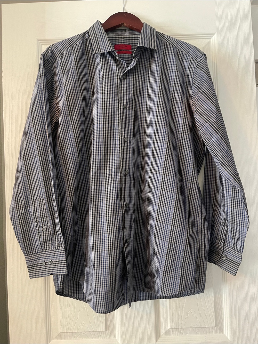 Men's Checked Dress Shirt - Blue/Gray